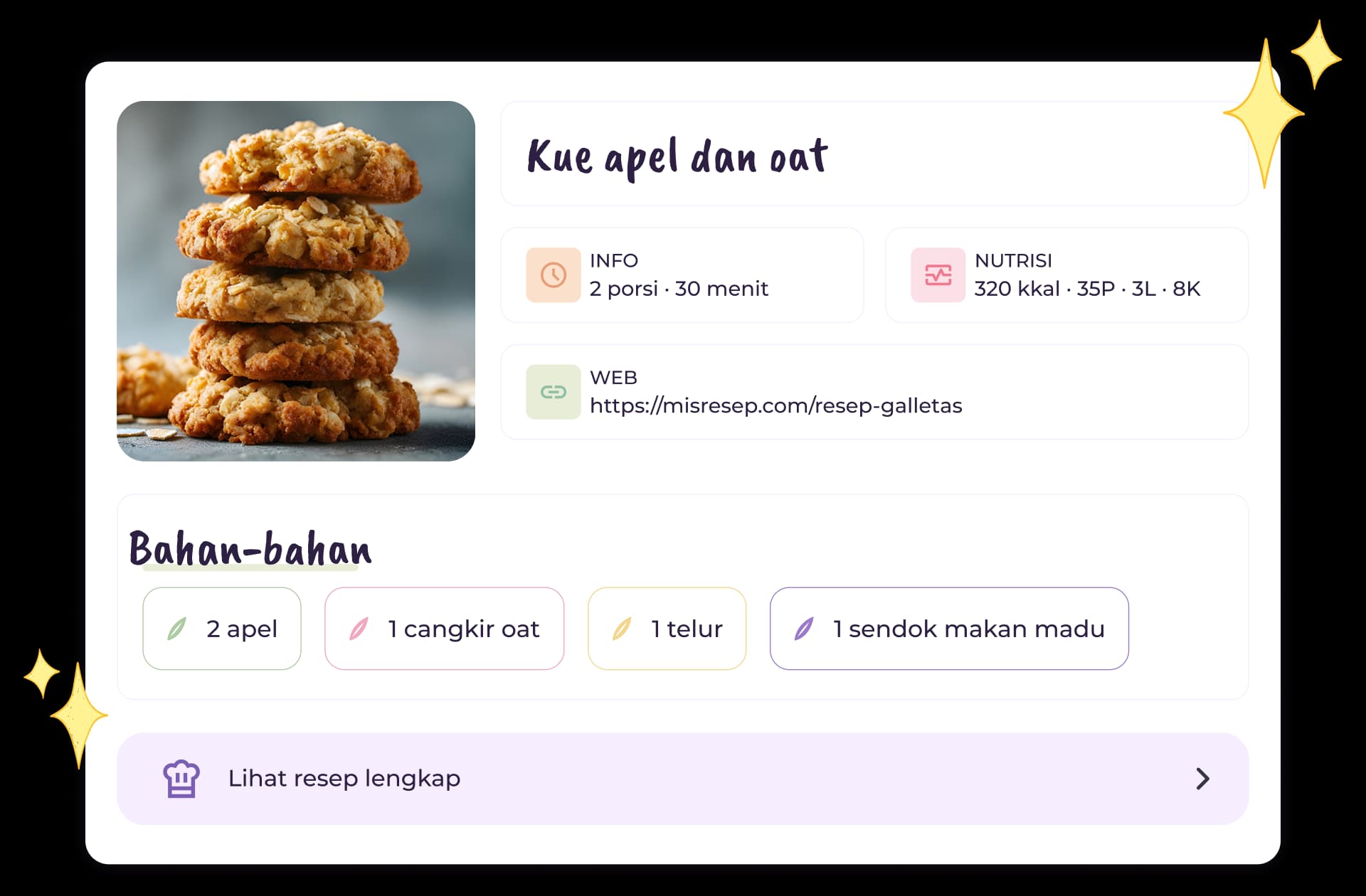 Rencanakan makanan dan simpan resep