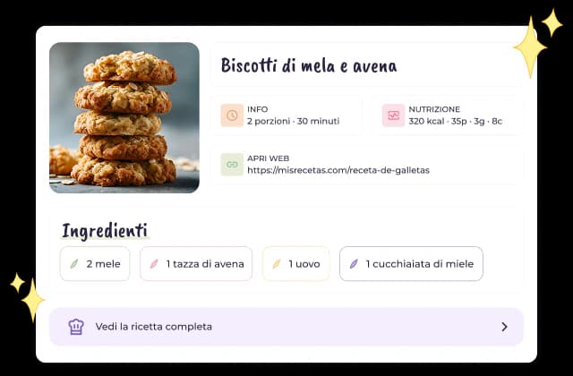 Pianifica i tuoi pasti e salva le tue ricette