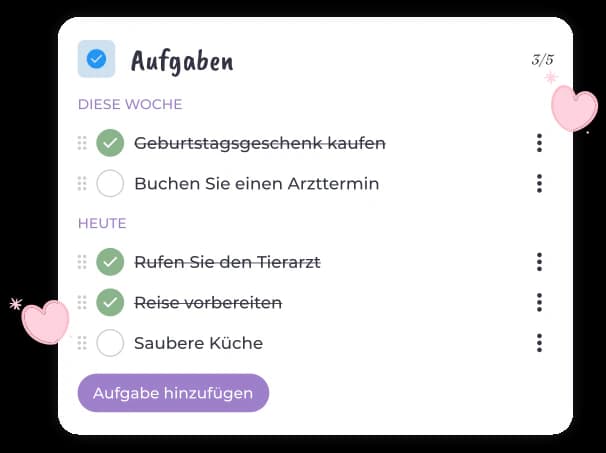 Organisiere alles, was du erledigen musst
