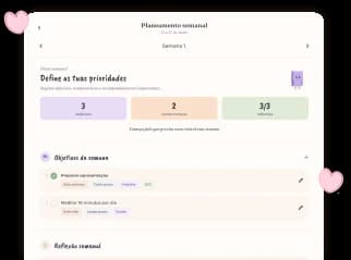 Defina seus objetivos, compromissos e prioridades